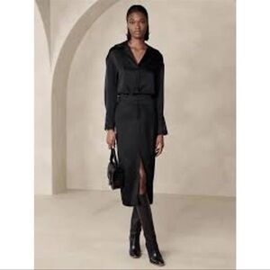 Banana Republic Alix Italian Satin Midi Skirt NWT size 2